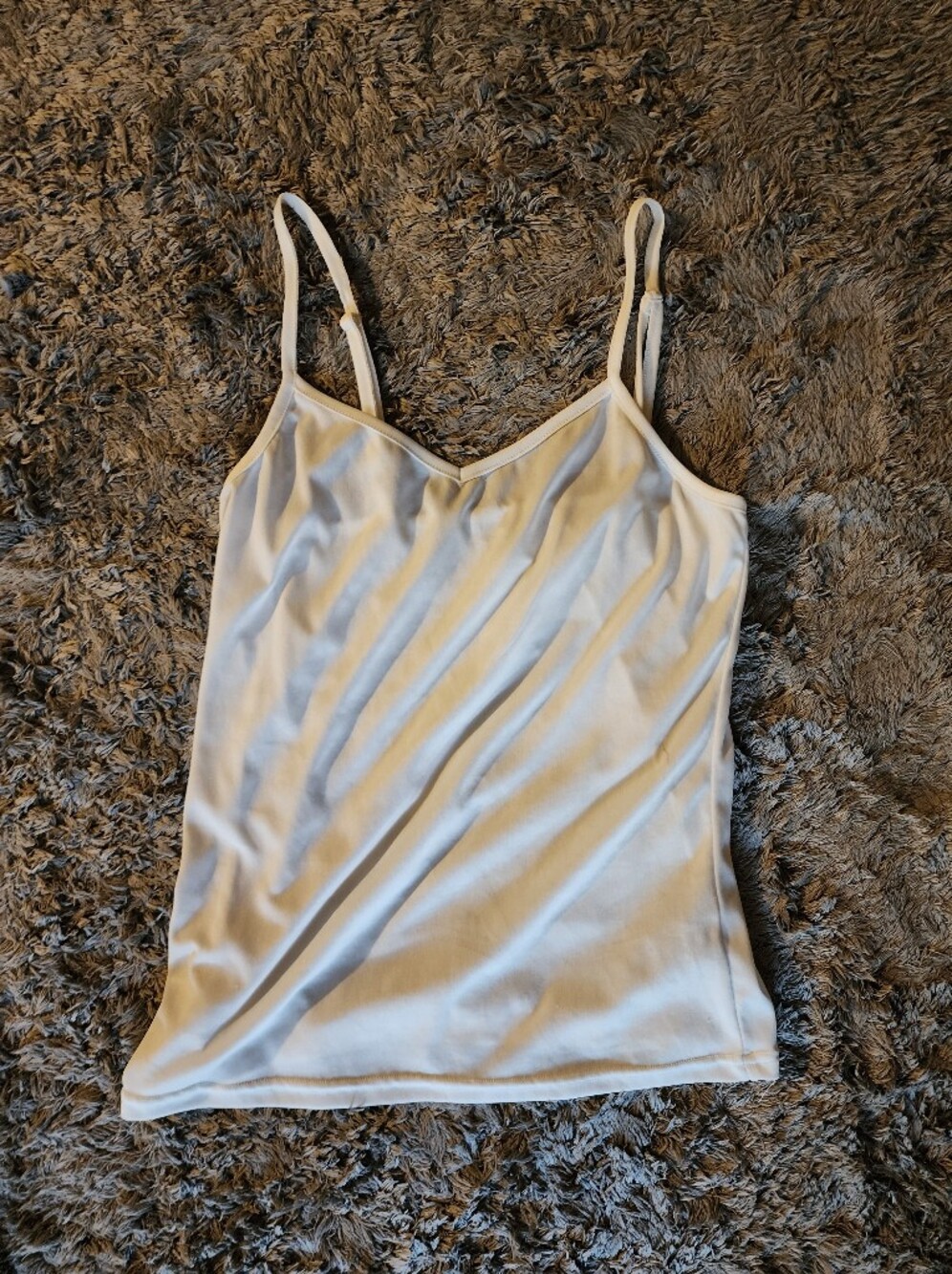 White V-Neck Cami Tank Top - Women's